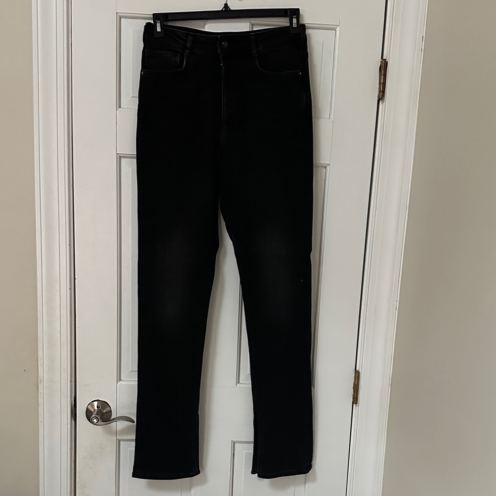 Pilcro Black Denim Pants with Slits FLATTERING!